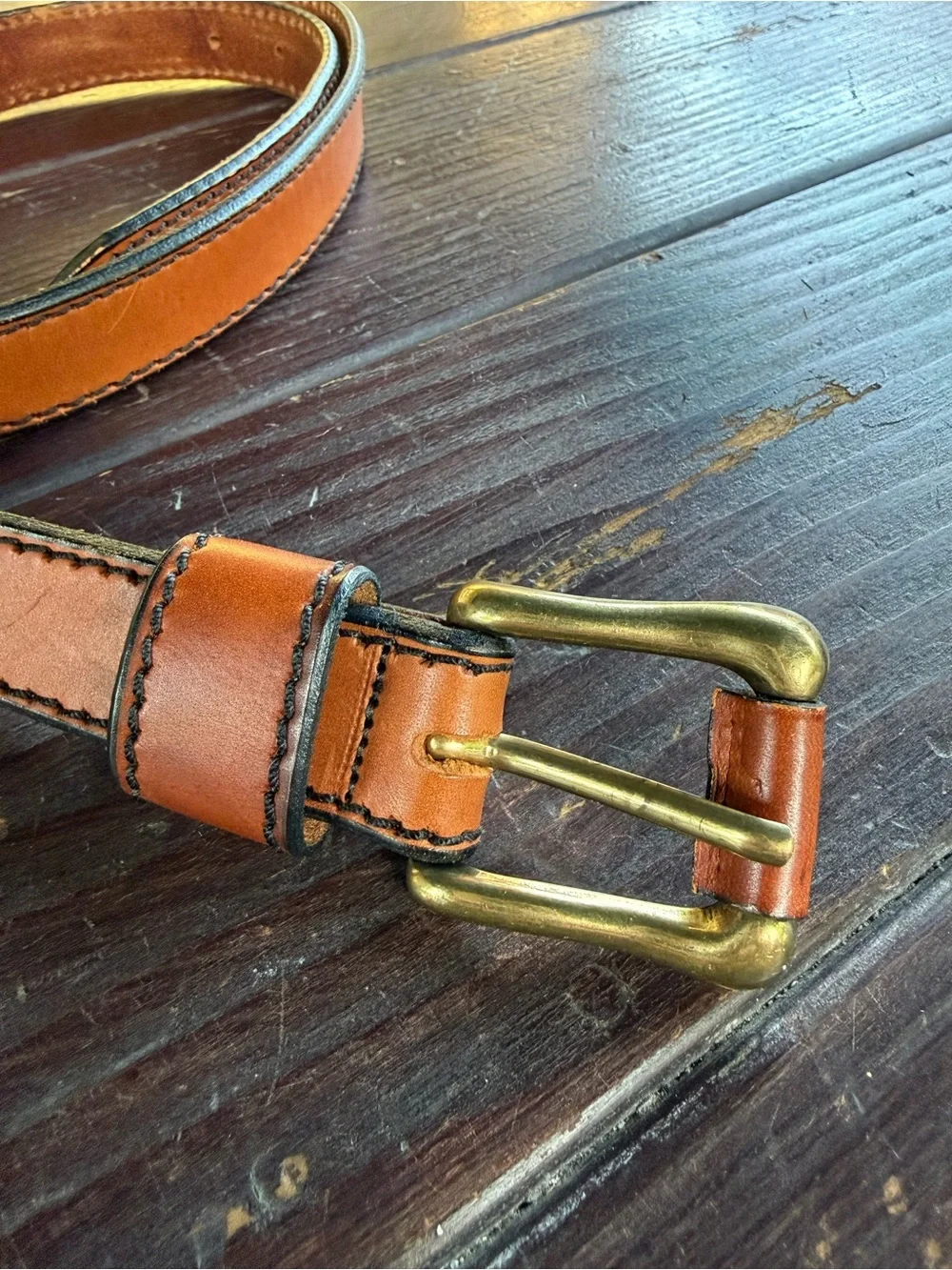Colours By Alexander Julian’s Brown Leather Belt Size 49